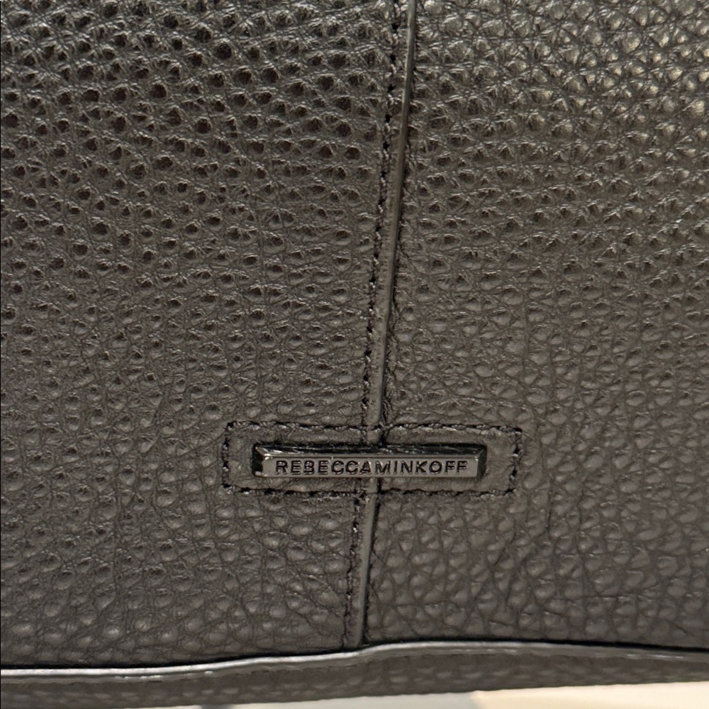Rebecca Minkoff Black Studded Pebbled Leather Unlined Tote Wallet Set - Picture 11 of 17